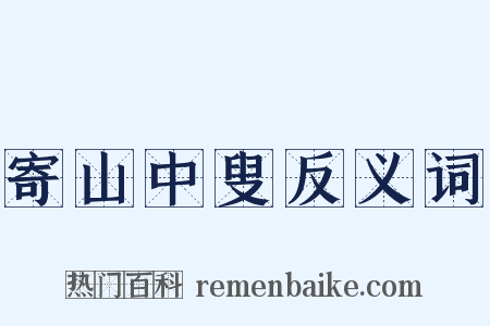 寄山中叟反义词是什么意思的图片